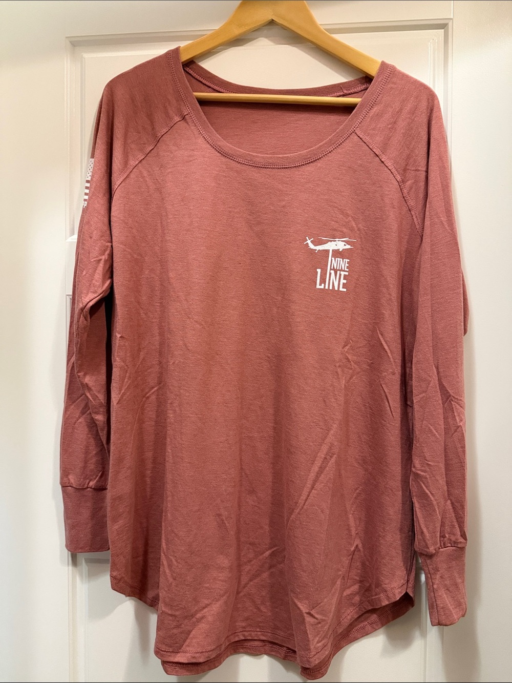 Nine Line Women's Long Sleeve Tee in Dusty Rose